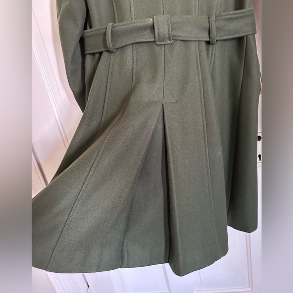 DKNY wool trench pea coat - hunter green - Picture 4 of 15